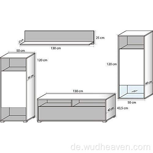 Hängende Regale Standregal TV-Ständer-Set